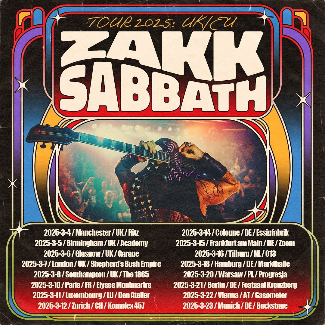 Zakk Sabbath Tour Poster 2025