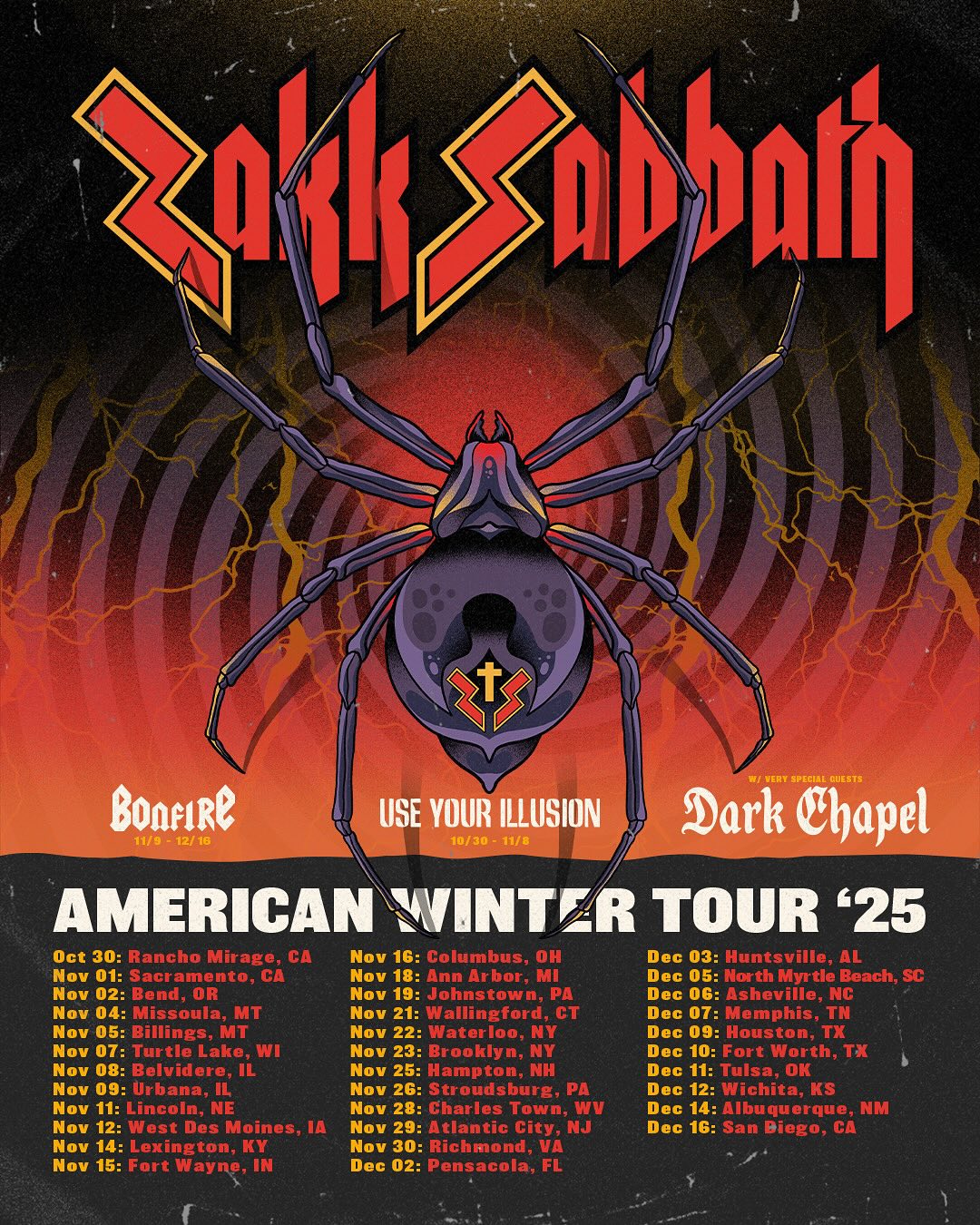 Zakk Sabbath Tour Poster 2026